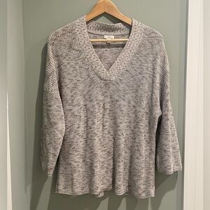 J Jill Knit 3/4 Sleeve‎ V Neck Sweater-Size Small